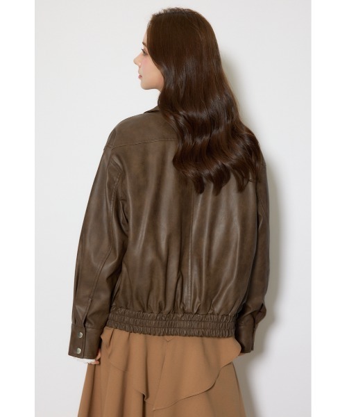 rienda（リエンダ）の「ライナー付きフェイクレザーブルゾン 春服（ライダースジャケット・レディース・ピンク/ブラウン・FREE）」の20枚目の写真