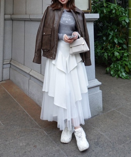 ライナー付きフェイクレザーブルゾン 春服（ライダースジャケット