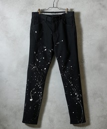 NUMBER (N)INE | HAND PAINTED TAPERED SKINNY DENIM JEANS BLACK ONE WASH / ハンドペイント テーパード スキニー デニム ブラック ジーンズ ワンウォッシュ(デニムパンツ)