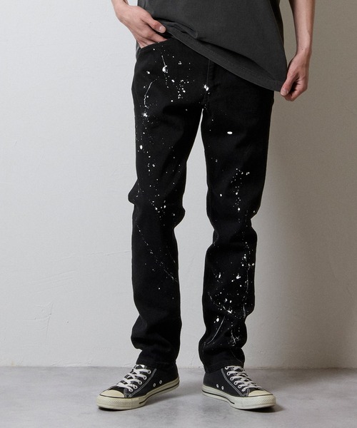 NUMBER (N)INE(ナンバーナイン)の「HAND PAINTED TAPERED SKINNY DENIM JEANS BLACK ONE WASH / ハンドペイント テーパード スキニー デニム ブラック ジーンズ ワンウォッシュ(デニムパンツ・メンズ・ブラック/ブラック系その他2・2/3/4)」の20枚目の写真