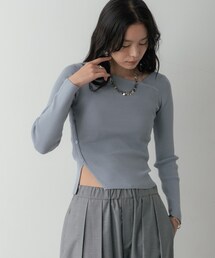 GALLEST（ギャレスト）の「オフショルスリットリブニット（ニット/セーター）」