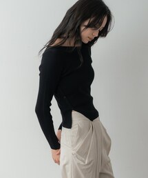 GALLEST | オフショルスリットリブニット(ニット/セーター)