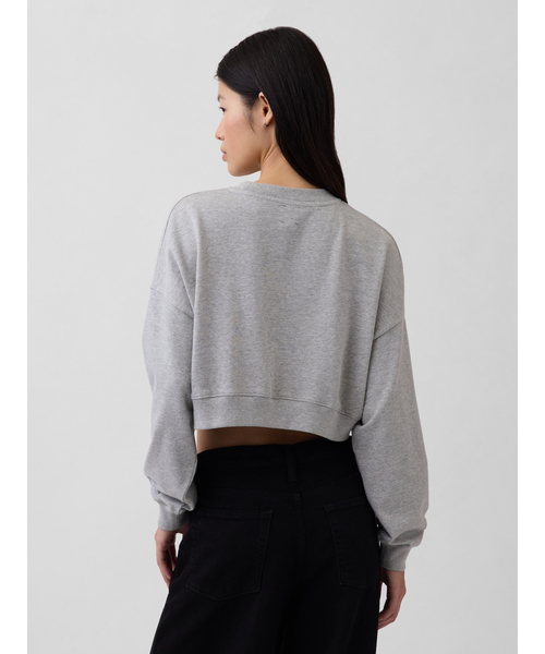 GAP（ギャップ）の「フレンチテリー オーバーサイズ GAPロゴ クロップドスウェットシャツ（スウェット・レディース・ライトグレー/ブラック/クリーム・XXS/XL/L/M/S/XS）」の12枚目の写真