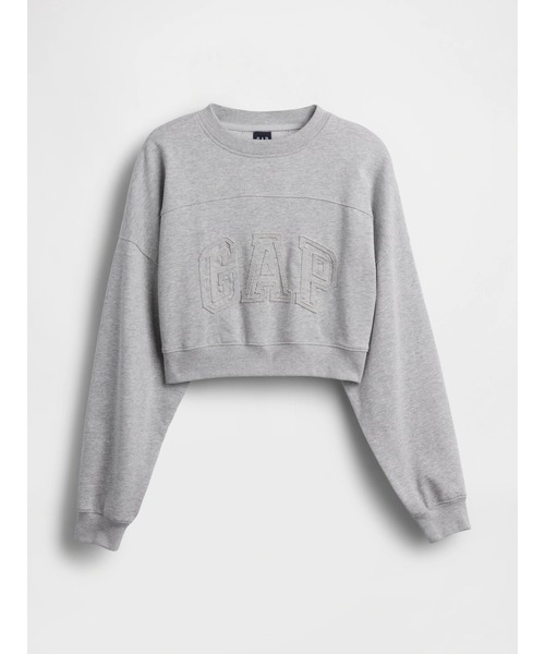 GAP（ギャップ）の「フレンチテリー オーバーサイズ GAPロゴ クロップドスウェットシャツ（スウェット・レディース・ライトグレー/ブラック/クリーム・XXS/XL/L/M/S/XS）」の6枚目の写真
