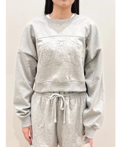 GAP（ギャップ）の「フレンチテリー オーバーサイズ GAPロゴ クロップドスウェットシャツ（スウェット・レディース・ライトグレー/ブラック/クリーム・XXS/XL/L/M/S/XS）」の21枚目の写真