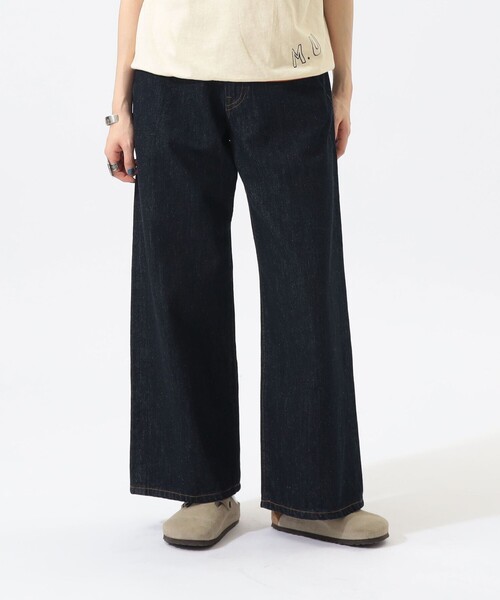 BEAMS BOY(ビームスボーイ)の「ワイド デニム パンツ(デニムパンツ・レディース・オフホワイト/インディゴブルー・0/1/2)」の5枚目の写真