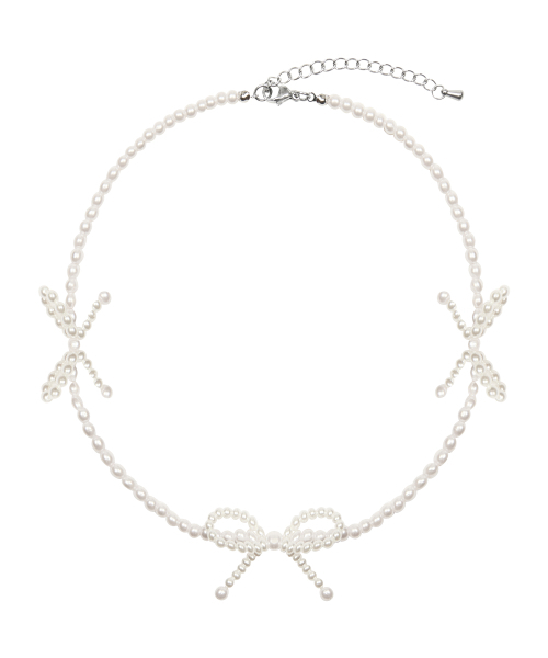 LUVISTRUE(ラヴイズトゥルー)の「SM RIBBON CHOCKER(WHITE)(ネックレス・レディース・その他・FREE)」の1枚目の写真