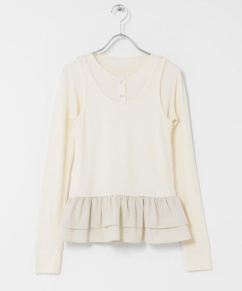 URBAN RESEARCH Sonny Label(アーバンリサーチサニーレーベル)の「『WEB限定』裾フリルカットアンサンブル(Tシャツ/カットソー・レディース・グレー/オフホワイト/ブラック・FREE)」の13枚目の写真