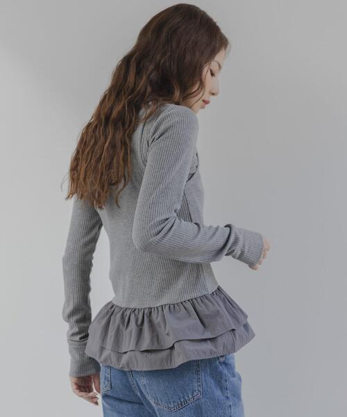 URBAN RESEARCH Sonny Label(アーバンリサーチサニーレーベル)の「『WEB限定』裾フリルカットアンサンブル(Tシャツ/カットソー・レディース・グレー/オフホワイト/ブラック・FREE)」の18枚目の写真