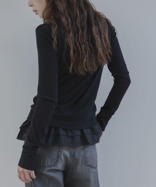 URBAN RESEARCH Sonny Label(アーバンリサーチサニーレーベル)の「『WEB限定』裾フリルカットアンサンブル(Tシャツ/カットソー・レディース・グレー/オフホワイト/ブラック・FREE)」の4枚目の写真