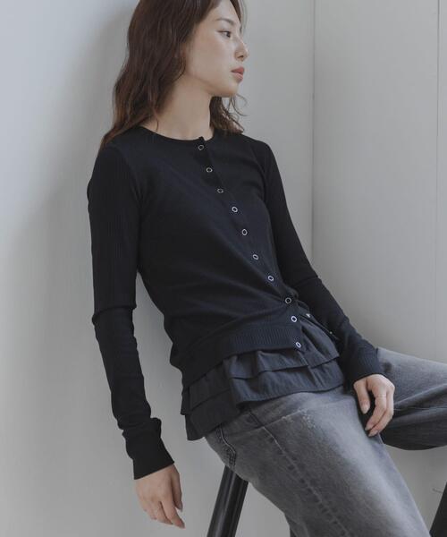 URBAN RESEARCH Sonny Label(アーバンリサーチサニーレーベル)の「『WEB限定』裾フリルカットアンサンブル(Tシャツ/カットソー・レディース・グレー/オフホワイト/ブラック・FREE)」の6枚目の写真