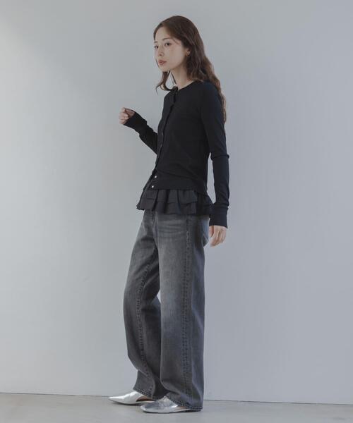 URBAN RESEARCH Sonny Label(アーバンリサーチサニーレーベル)の「『WEB限定』裾フリルカットアンサンブル(Tシャツ/カットソー・レディース・グレー/オフホワイト/ブラック・FREE)」の7枚目の写真
