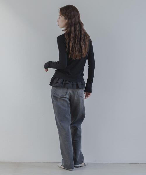 URBAN RESEARCH Sonny Label(アーバンリサーチサニーレーベル)の「『WEB限定』裾フリルカットアンサンブル(Tシャツ/カットソー・レディース・グレー/オフホワイト/ブラック・FREE)」の8枚目の写真