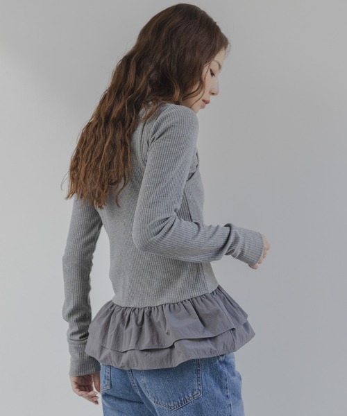 URBAN RESEARCH Sonny Label（アーバンリサーチサニーレーベル）の「『WEB限定』裾フリルカットアンサンブル（Tシャツ/カットソー・レディース・グレー/オフホワイト/ブラック・FREE）」の20枚目の写真