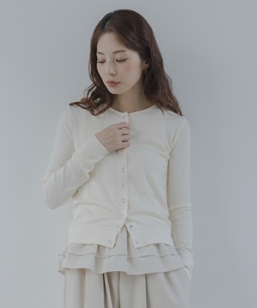 URBAN RESEARCH Sonny Label（アーバンリサーチサニーレーベル）の「『WEB限定』裾フリルカットアンサンブル（Tシャツ/カットソー・レディース・グレー/オフホワイト/ブラック・FREE）」の7枚目の写真