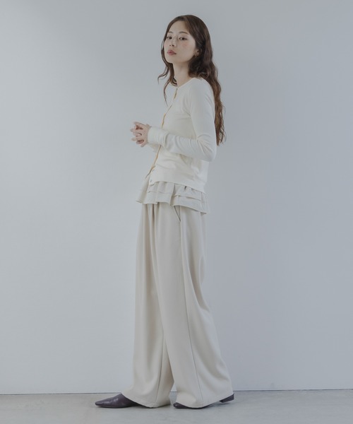 URBAN RESEARCH Sonny Label（アーバンリサーチサニーレーベル）の「『WEB限定』裾フリルカットアンサンブル（Tシャツ/カットソー・レディース・グレー/オフホワイト/ブラック・FREE）」の12枚目の写真