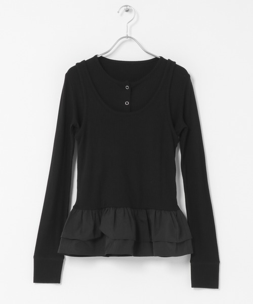 URBAN RESEARCH Sonny Label（アーバンリサーチサニーレーベル）の「『WEB限定』裾フリルカットアンサンブル（Tシャツ/カットソー・レディース・グレー/オフホワイト/ブラック・FREE）」の13枚目の写真