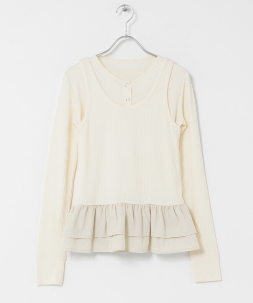 URBAN RESEARCH Sonny Label（アーバンリサーチサニーレーベル）の「『WEB限定』裾フリルカットアンサンブル（Tシャツ/カットソー・レディース・グレー/オフホワイト/ブラック・FREE）」の14枚目の写真