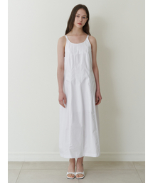 semi halter long dress - white
