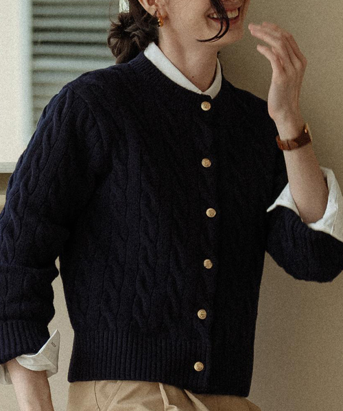 TILL I DIE(ティルアイダイ)の「Nina cashmere cardigan_Navy(カーディガン/ボレロ・レディース・ネイビー・FREE)」の1枚目の写真