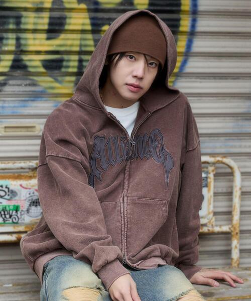 WEGO（ウィゴー）の「WEGO/【26年春夏新作】グラフィックZIPパーカー（パーカー・メンズ・ブラック/レッド/ブラウン/杢グレー/その他1/ネイビー・LARGE/MEDIUM/SMALL）」の3枚目の写真