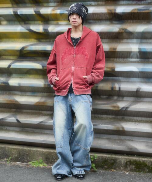 WEGO（ウィゴー）の「WEGO/【26年春夏新作】グラフィックZIPパーカー（パーカー・メンズ・ブラック/レッド/ブラウン/杢グレー/その他1/ネイビー・LARGE/MEDIUM/SMALL）」の7枚目の写真