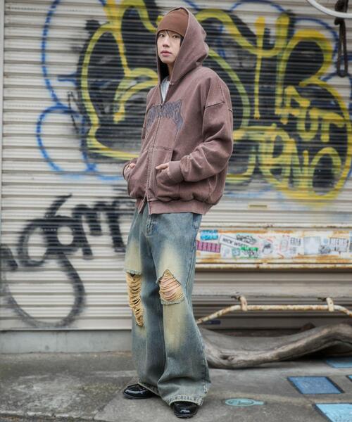 WEGO（ウィゴー）の「WEGO/【26年春夏新作】グラフィックZIPパーカー（パーカー・メンズ・ブラック/レッド/ブラウン/杢グレー/その他1/ネイビー・LARGE/MEDIUM/SMALL）」の17枚目の写真