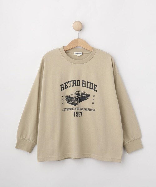 SHOO・LA・RUE（シューラルー）の「【100-150cm】プリントアソートベーシックロンT（Tシャツ/カットソー・キッズ・ベージュ/ブラック・10/11/12/13/14/15 ）」の2枚目の写真