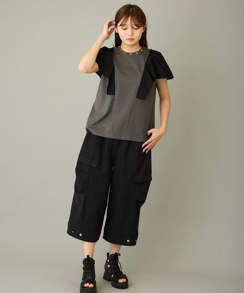 FLUMOR（フラマー）の「ラッフルデザインTee（Tシャツ/カットソー・レディース・チャコールグレー/ブラウン・38）」の22枚目の写真