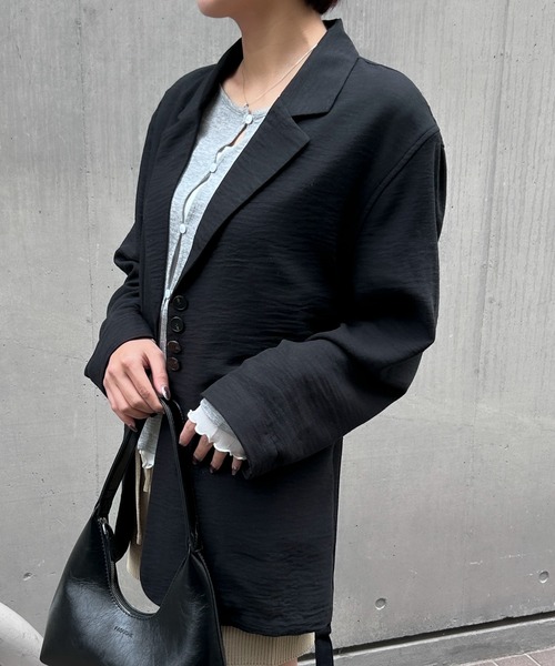 セール】【26年春夏新作】麻タッチガーゼベルト付きテーラード