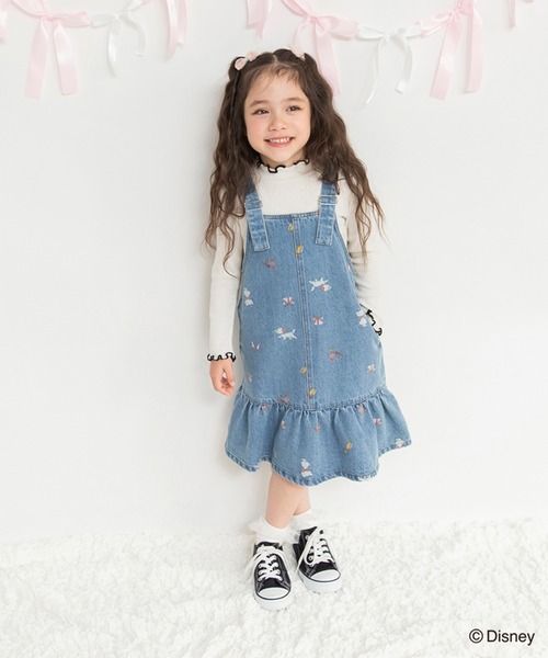 BRANSHES(ブランシェス)の「【Disney / ディズニー】おしゃれキャット / マリー / 総柄ジャンパースカート(ジャンパースカート・キッズ・ブルー/キナリ・120/110/80/100/90/130)」の1枚目の写真