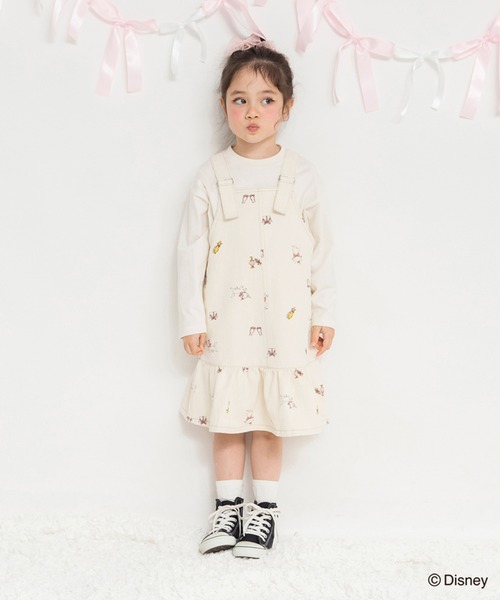 BRANSHES(ブランシェス)の「【Disney / ディズニー】おしゃれキャット / マリー / 総柄ジャンパースカート(ジャンパースカート・キッズ・ブルー/キナリ・120/110/80/100/90/130)」の2枚目の写真
