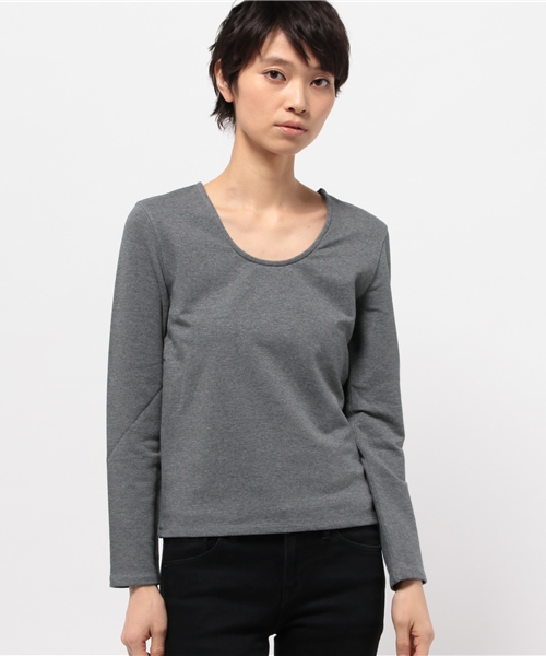 OUTLET(アウトレット)の「【WHO'S WHO gallery】ベーシックロンTee(Tシャツ/カットソー・レディース・ブラック/カーキ/グレー・FREE)」の2枚目の写真