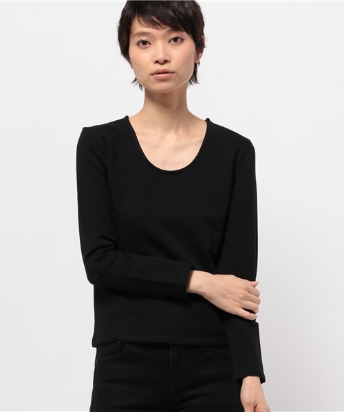 OUTLET(アウトレット)の「【WHO'S WHO gallery】ベーシックロンTee(Tシャツ/カットソー・レディース・ブラック/カーキ/グレー・FREE)」の1枚目の写真