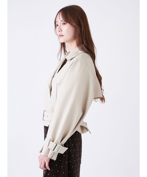 SNIDEL（スナイデル）の「ショートトレンチ（トレンチコート・レディース・ベージュ/ブラック/ライトベージュ・F）」の5枚目の写真