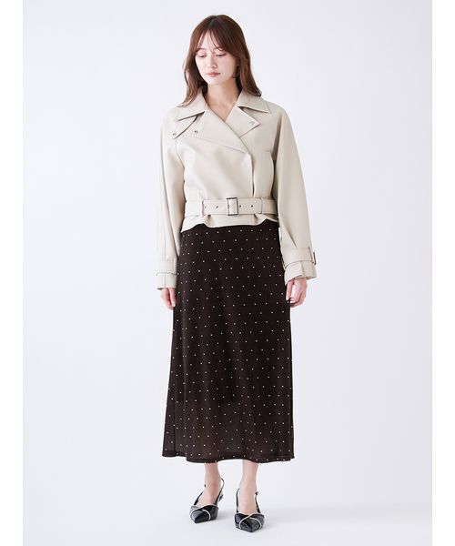 SNIDEL（スナイデル）の「ショートトレンチ（トレンチコート・レディース・ベージュ/ブラック/ライトベージュ・F）」の12枚目の写真