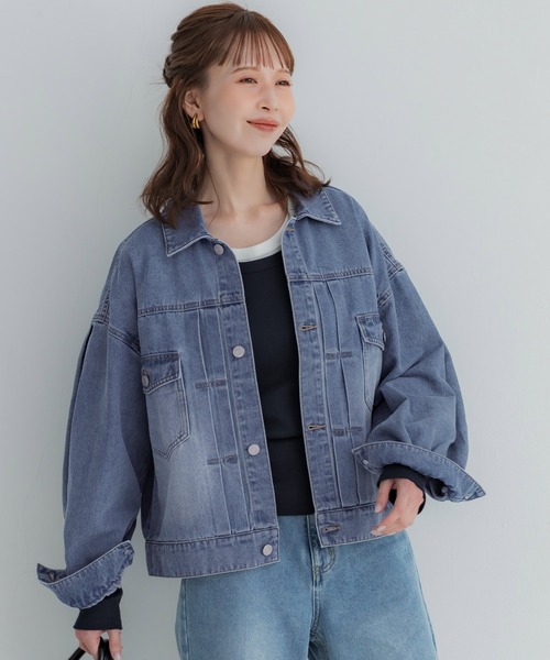 coca（coca）（コカ）の「オーバーサイズデニムジャケット（デニムジャケット・レディース・ライトブルー・L/M/S）」の5枚目の写真