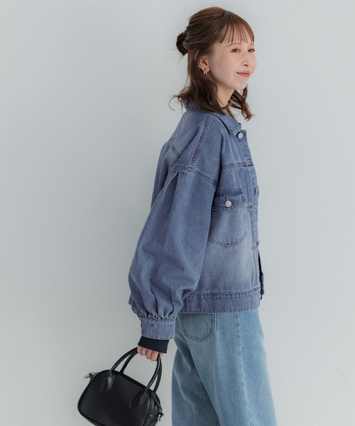 coca（coca）（コカ）の「オーバーサイズデニムジャケット（デニムジャケット・レディース・ライトブルー・L/M/S）」の4枚目の写真