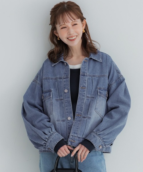 coca（coca）（コカ）の「オーバーサイズデニムジャケット（デニムジャケット・レディース・ライトブルー・L/M/S）」の3枚目の写真