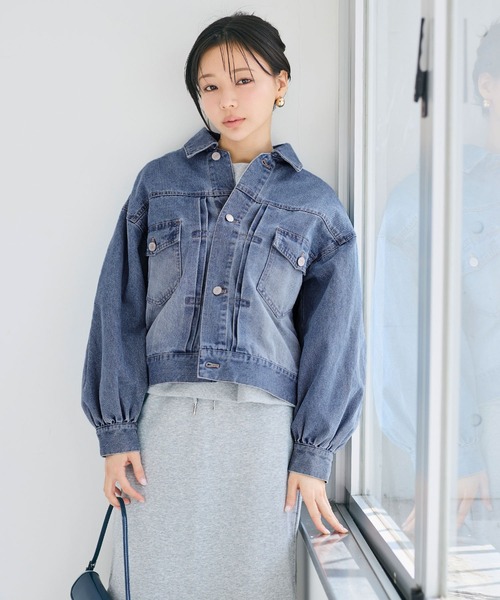 coca（coca）（コカ）の「オーバーサイズデニムジャケット（デニムジャケット・レディース・ライトブルー・L/M/S）」の2枚目の写真