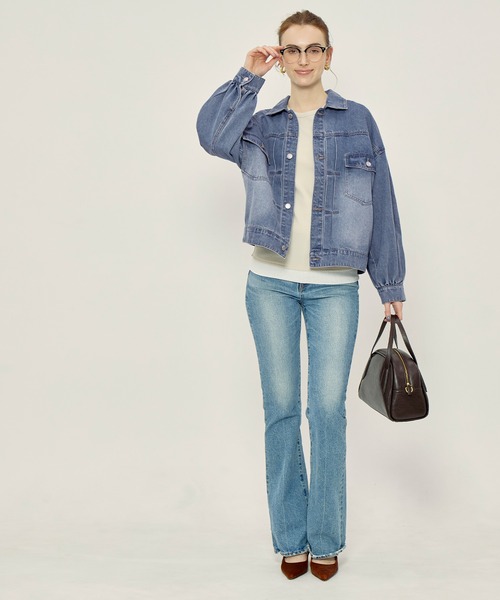 coca（coca）（コカ）の「オーバーサイズデニムジャケット（デニムジャケット・レディース・ライトブルー・L/M/S）」の12枚目の写真