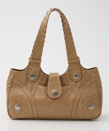 SLY（スライ）の「F/LEATHER STUDS BAG フェイクレザースタッズバッグ 春服（ハンドバッグ）」