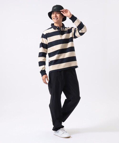 BEAMS GOLF(ビームスゴルフ)の「ORANGE LABEL / ボーダー ロングスリーブ シャツ(ポロシャツ・メンズ・グリーン/オフホワイト・XL/L/M)」の3枚目の写真