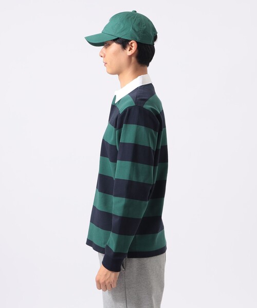 BEAMS GOLF(ビームスゴルフ)の「ORANGE LABEL / ボーダー ロングスリーブ シャツ(ポロシャツ・メンズ・グリーン/オフホワイト・XL/L/M)」の7枚目の写真