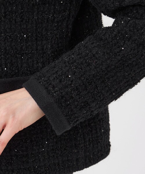 TRANS WORK(トランスワーク)の「【L】【ウォッシャブル】Fancy Tweedニットカーディガン(カーディガン/ボレロ・レディース・オフホワイト/ブラック・46/44)」の8枚目の写真
