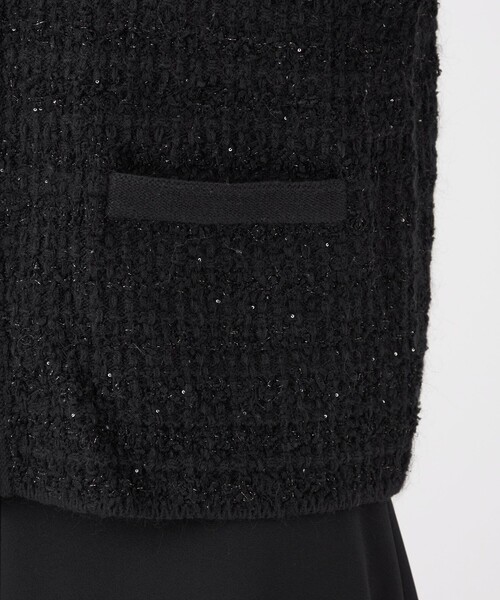 TRANS WORK(トランスワーク)の「【L】【ウォッシャブル】Fancy Tweedニットカーディガン(カーディガン/ボレロ・レディース・オフホワイト/ブラック・46/44)」の9枚目の写真