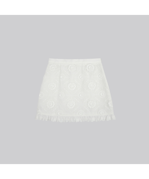 FRIVER07(フリバー07)の「Flower frill lace skirt_White(スカート・レディース・ホワイト・SMALL/MEDIUM)」の1枚目の写真