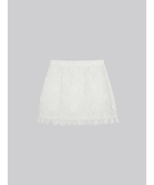 FRIVER07(フリバー07)の「Flower frill lace skirt_White(スカート・レディース・ホワイト・SMALL/MEDIUM)」の2枚目の写真