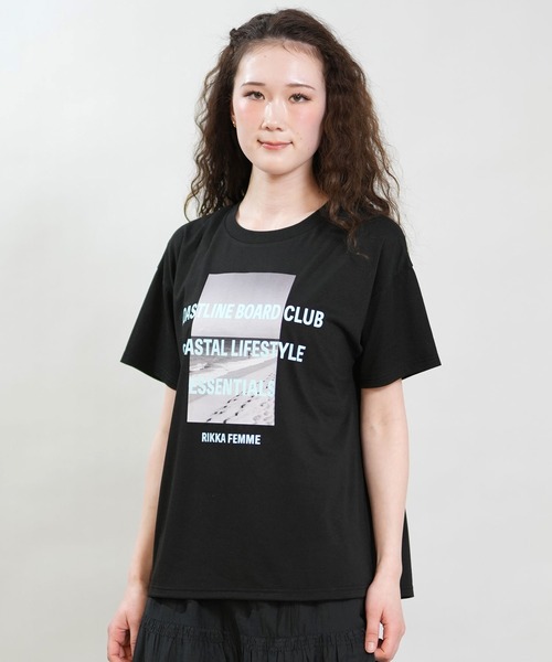 RIKKA FEMME(リッカファム)の「RIKKA FEMME/リッカファム 半袖 Tシャツ フォトT UVカット 接触冷感 RF6S-2107(Tシャツ/カットソー・レディース・ホワイト/グレー/パープル/ブラック・FREE)」の2枚目の写真