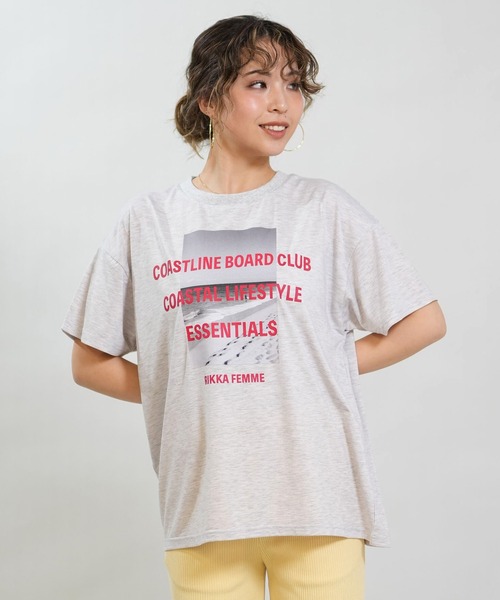 RIKKA FEMME(リッカファム)の「RIKKA FEMME/リッカファム 半袖 Tシャツ フォトT UVカット 接触冷感 RF6S-2107(Tシャツ/カットソー・レディース・ホワイト/グレー/パープル/ブラック・FREE)」の11枚目の写真